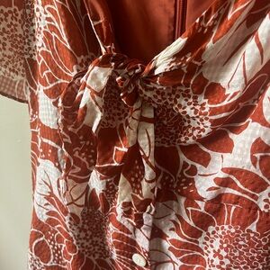 Madewell Silk Tie-Front Boho Vacation Mini Dress in Sunflower Season Women SZ 4